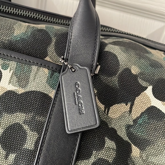 Coach Gotham Duffle Bag Camo Canvas Green Blue - Picture 5 of 16